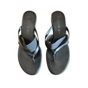 Damianis Made in Italy Black Leather Thong Sandals Women’s Size 7